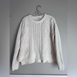 SO Women's Cream Cable Knit Sweater Size L